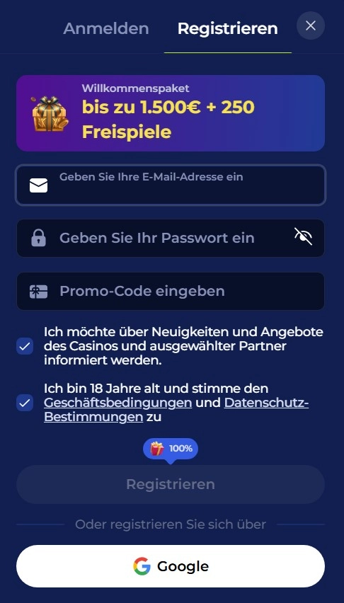 Registrierung und Login